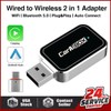 2-In-1 Car Wired to Wireless CarPlay Adapter For Android Auto