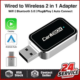 2-In-1 Car Wired to Wireless CarPlay Adapter For Android Auto & Apple Carplay US
