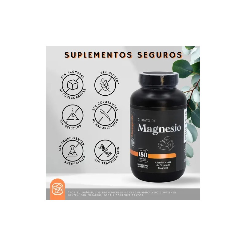Citrato Magnesio Momosie Suplemento Alta Absorción 180 Cápsulas Puras