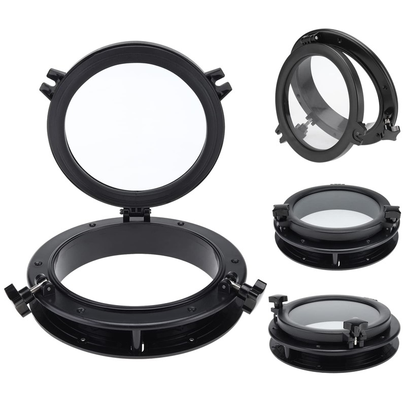 NovelBee 2pcs Boat Yacht Round Opening Portlight Porthole,8in Deck Hatch