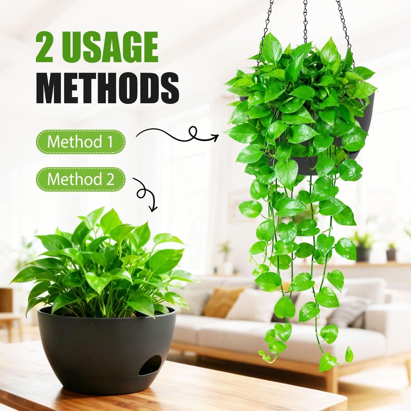 SQKH 8 Inch Hanging Planters for Indoor Outdoor Plants, 4