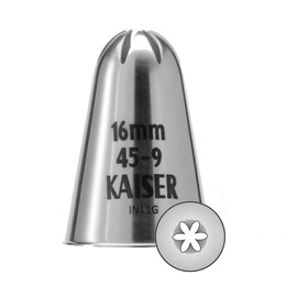 KAISER Professional Decoration Centre Star Nozzle Closed Size 5 16 mm Perfect Professional Quality from Stainless Steel No Edge or Seam with Printed Size Specifications