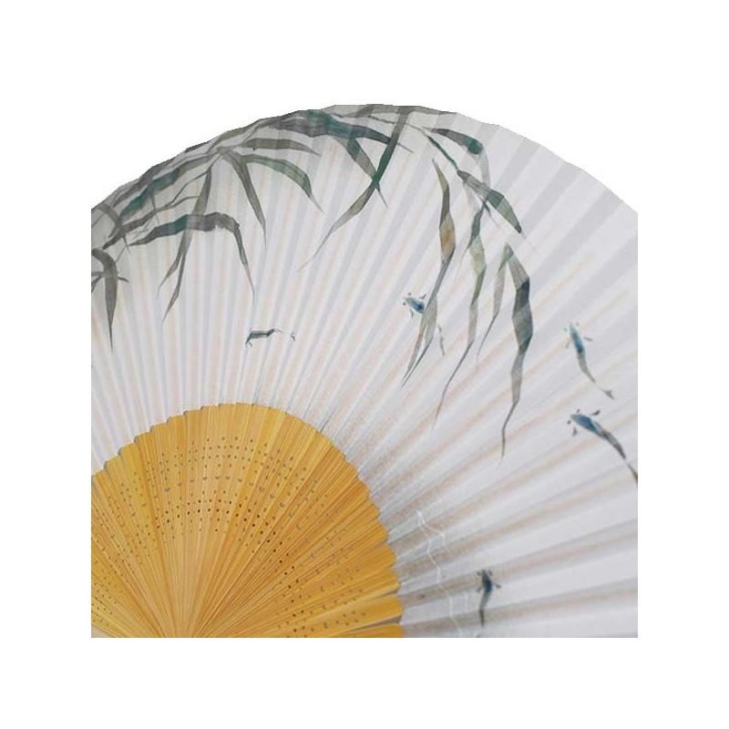 Koushodo Men's Fan, Sasayu Shiraki, 8.7 inches (22 cm)