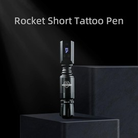 Rocket Rotary Pen with Rainbow Battery tattoo kit build in jump start mode, Type C charging, 1500mAh Battery Power Supply. Rotary Machine Kit Complete Tattoo (Black)