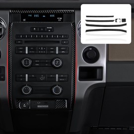 Car Center Console Navigation Bezel Trim Carbon Fiber Decal Sticker Interior Cover for Ford F150 2009 2010 2011 2012 2013 2014 Accessories
