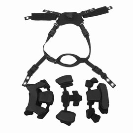 Bewinner Helmet Dial Suspension System Chin Strap - Adjustable Helmet Lining System 3rd Generation Stair Kit with Internal Sponge Pad for Mich Wendy Helmet ACH (Black