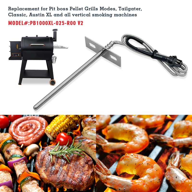 Replacement RTD Temperature Probe Sensor, Compatible with Pit Boss Pellet