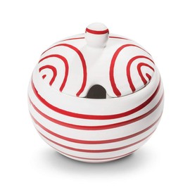 GMUNDNER KERAMIK Sugar Bowl with Cut-Out Diameter 10 cm Flamed Red Crockery Handmade in Austria