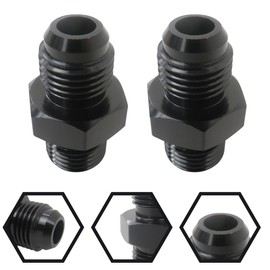 6AN to 6AN Male Flare Coupler Union Straight Fuel Hose Adapter Fitting Aluminum - 2Pcs UPGRADED