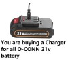 coming data ac adapter battery Charger for all O-CONN 21v