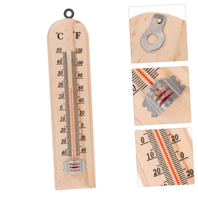 CAXUSD Professional Wall Thermometer Pcs Wooden Room Thermometers Accurate Temperature
