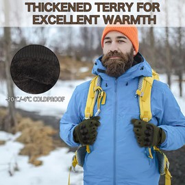 LOCCEF -20℃/-4°F ColdProof Winter Gloves,Tactical Winter Gloves,Impact Winter Gloves. Anti-Slip, Touch Screen Ski Gloves,Safety Winter Gloves, Impact Protection (Black, 10/XL)