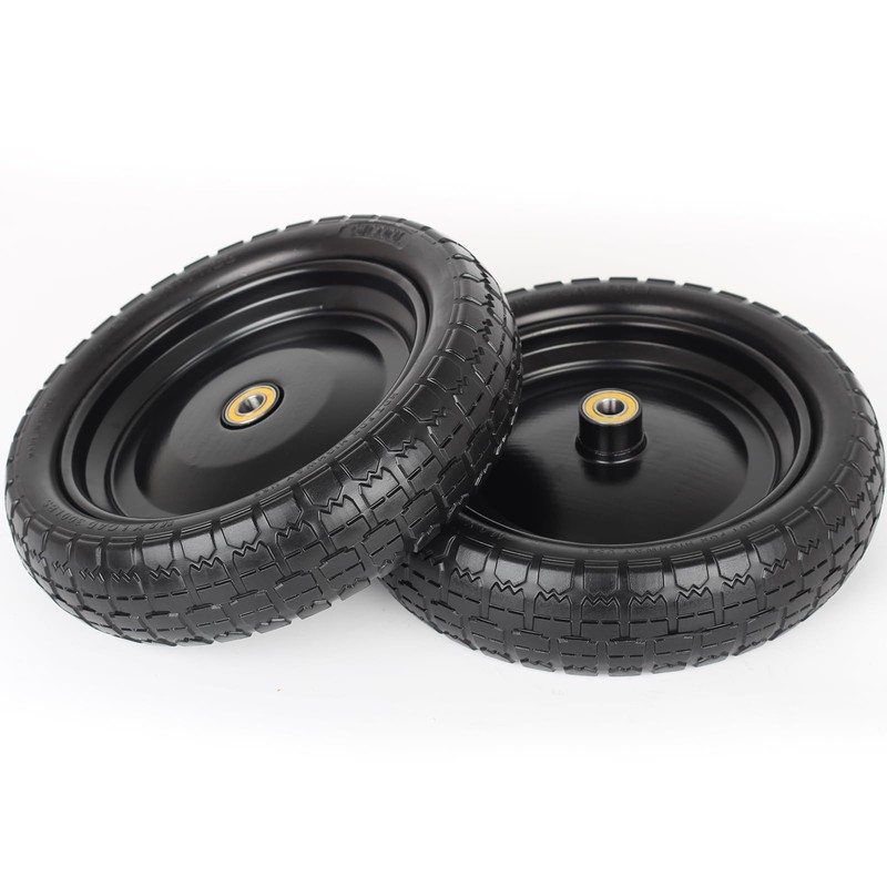 4.00-6 Flat-free Solid Tire and Wheel Replacement, 13" Wheelbarrow Tires