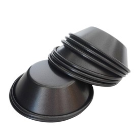 Proshopping 3 Inch Tart Pan, Carbon Steel Pastel De Nata Tins, Nonstick Egg Tart Molds, Mini Round Quiche and Pie Pan for Tartlet, Cupcake, Pudding, Muffin Baking - 8Pcs, Black