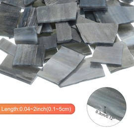 sourcing map 200g Mosaic Tiles Irregular Glass Mosaic Tiles Stained Mosaic Glass Pieces for Home Decoration Art Crafts DIY Projects Gray White