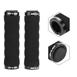 1 par de puños de manillar de bicicleta, manillar de esponja de bicicleta final que sujeta los puños de bloqueo para ciclismo de bicicleta de montaña (14.00*5.00*5.00cm-negro) Puños Bicicleta