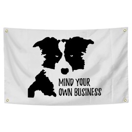 Mind Your Own Business Flag Funny Poster Durable Man Cave Wall Flag with Brass Grommets 3x5 Feet Flag for College Dorm Room Decor,Outdoor,Bedroom, Parties gifts, travel, filming,events,festivals..