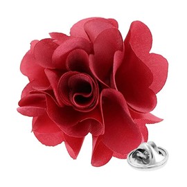 Vittorio Vico Men's Formal Solid Color Flower Lapel Pin - Brooch, Boutonniere for Men (Rose)