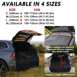 PSLER Windshield Sunshade Screen, Car Tailgate Mosquito Net Rear Magnetic Mount Car Sunshade Anti-Flying Net Cargo Nets Trunk Ventilation Mesh for Most Models MPV SUV for Camping (Size L)
