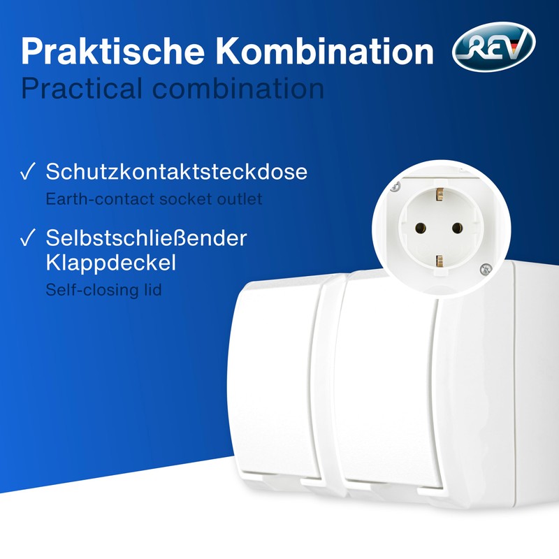 REV Ritter 0510253555 Aqua AP 0510263555 Level Double Plug Socket,