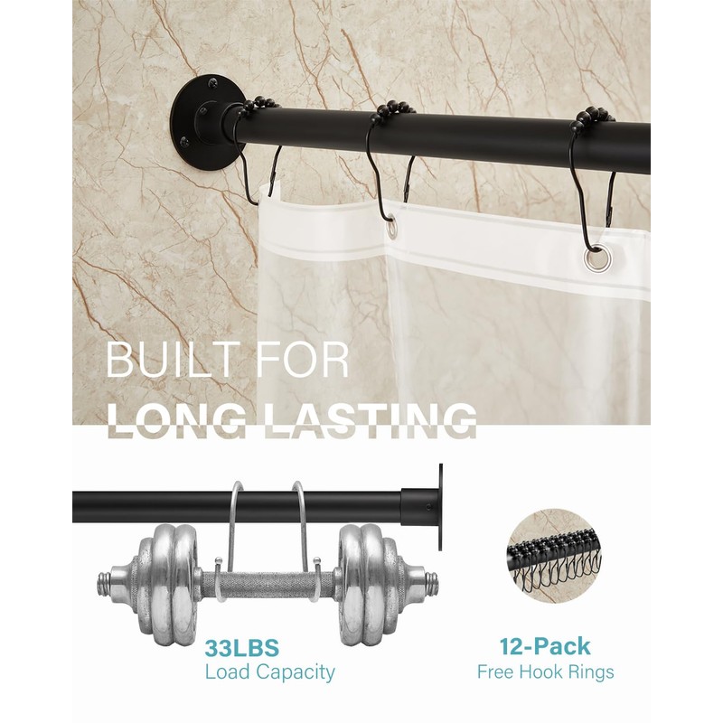Crkmire Corner Shower Curtain Rod, [24"-37"] x [24"-37"] L Shaped