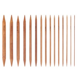 Bamboo Knitting Needles Set, Double Pointed Carbonized Knitting Needles for Handmade Creative DIY (75pcs)