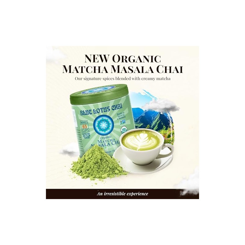 Organic Matcha Masala Chai Powder - Makes 65 Cups