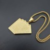 MayiaHey Poker Pendant, Sparkling Poker Card Necklace for Men, Golden
