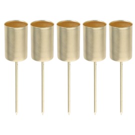 ABOOFAN Christmas Candle Holders, 5pcs Taper Candle Holder Stakes Xmas Candlestick Fixing Clips Table Centerpieces for Weddings Floral Flower Arrangements Golden