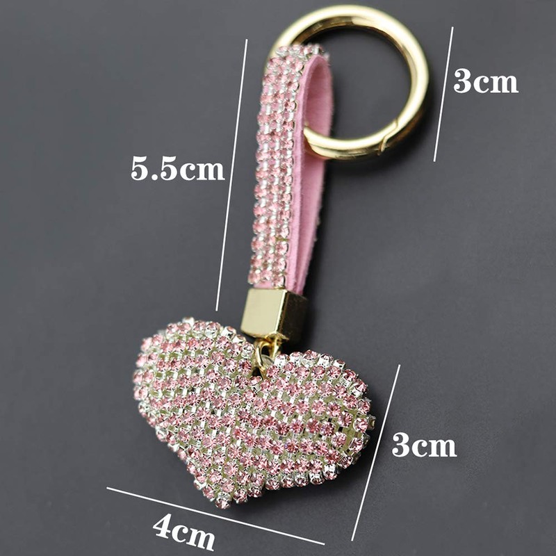 F.ZH Key Chain, Bag Charm, Bag Accessory, Love Charm, Rhinestone,