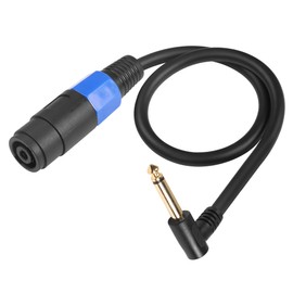CERRXIAN 1.64FT Speakon Female to 1/4 Male Mono Cable, Right Angle 6.35 mm (1/4 Inch) TS Plug to Speakon Female Speaker Audio Adapter for DJ/PA Speaker Cord