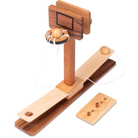 LOGOPLAY Basketball for 2 Players Wooden Skill Game