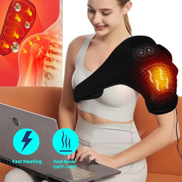 Unbranded Electric Heated Shoulder 3 In1 Massager Brace with Vibration