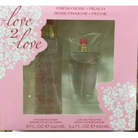 LOVE 2 LOVE NEW Coty Love 2 Love FRESH ROSE & PEACH Eau De Toilette Gift Set NEW
