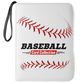 Baseball Card Binder Album Holder 400 Pockets Leatherette Zip Folder Sleeves for Baseball Card