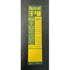 VALVOLINE OIL COMPANY NOS VINTAGE ORIGINAL VALVOLINE DOOR JAMB OIL CHANGE REMINDER STICKER - 1957