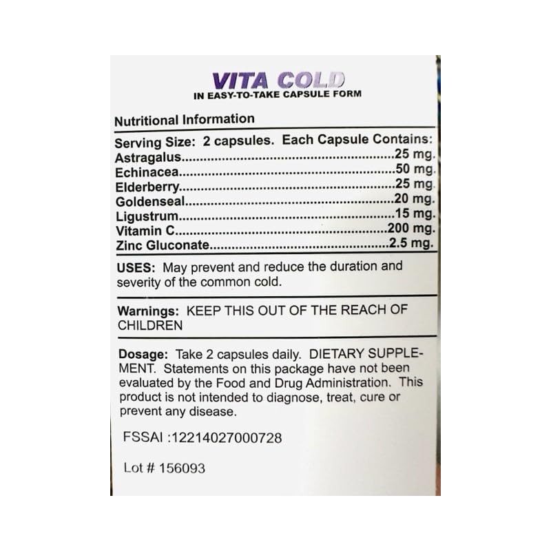 Afassco 581 Vita Cold Capsules - 50 / BX