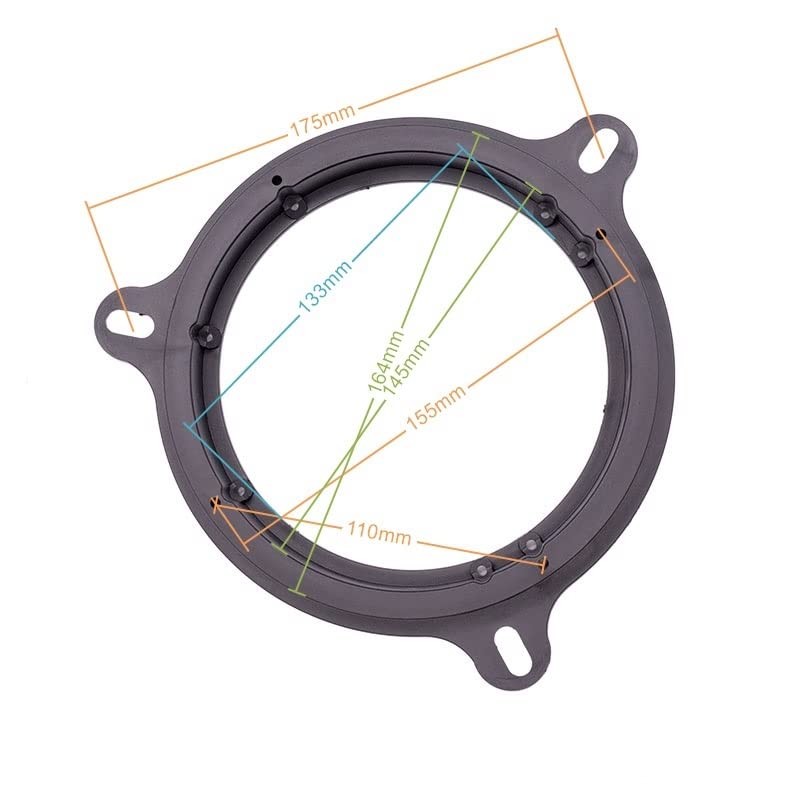 Sound way - 6.5 Inch Black Plastic Speaker Adapter Bracket