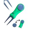 Golf Pitchmark Repairer Green Divot Tool Repair Magnetic Ball Marker