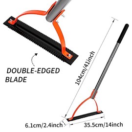 Yuecoom 46in Manual Weed Grass, Cutter 65 Manganese Steel Serrated Double Edged Blade Stainless Steel Handle Grass Whip Steel Handle Grass Whip Weed Cutter for Yards Gardens Lawns (3 Sections)