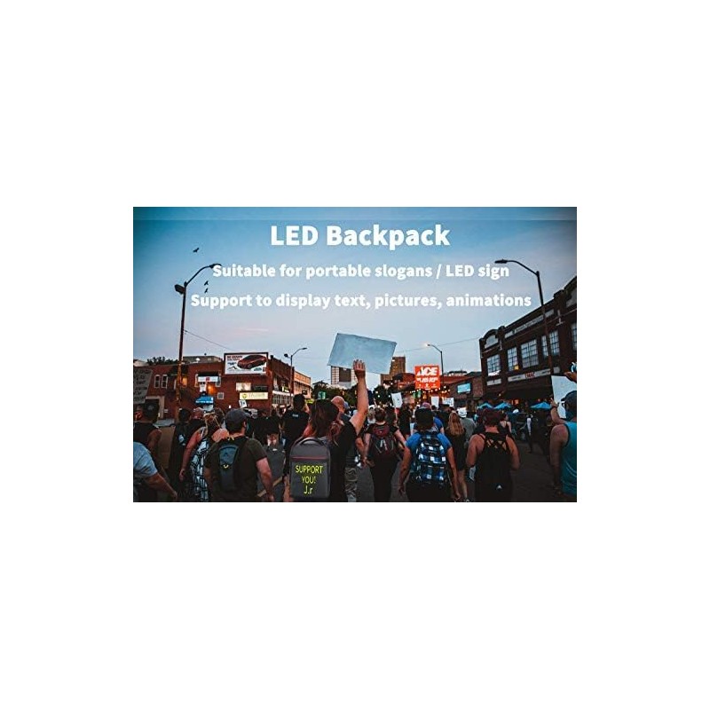 TASEKAWA LED Backpack with Programmable Display, Bluetooth Connectivity (Large 25L)