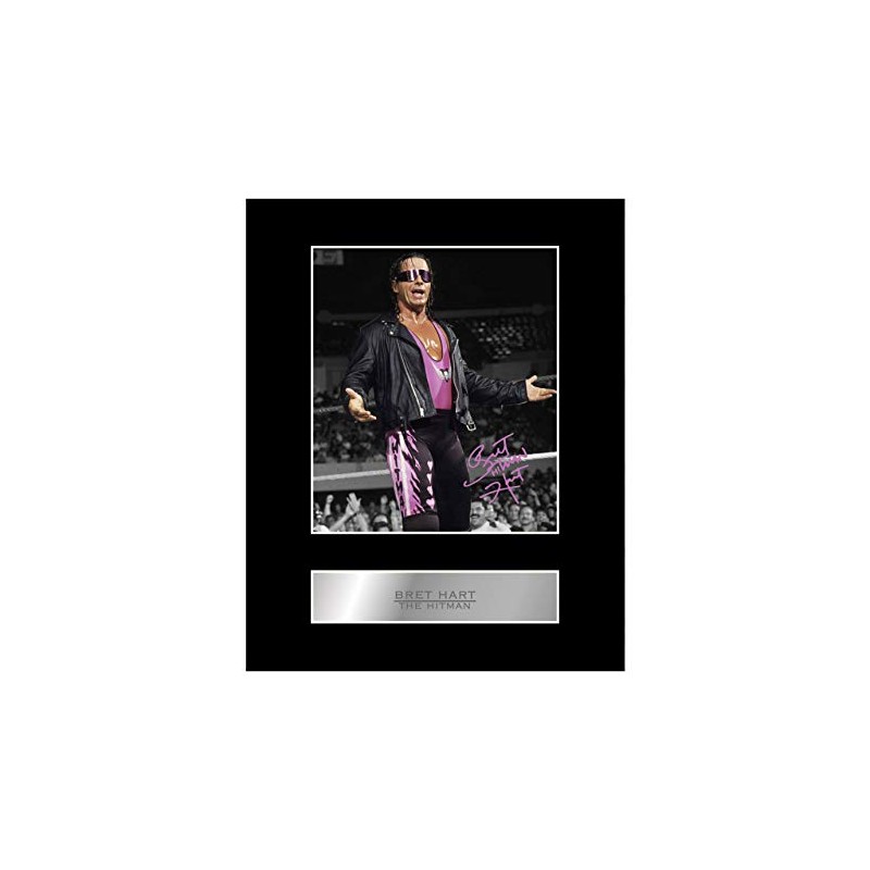 Bret Hart Signed Mounted Photo Display The Hitman Sport Signed