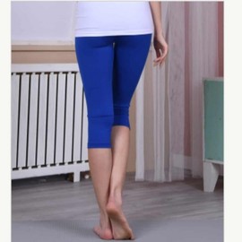 High-Waist 3/4 Length Yoga Pants, 6 Colors FREE Blue