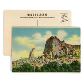 Santa Rita, New Mexico, View of the Kneeling Nun near Silver City (4x6 Birch Wood Postcards, 2-Pack Stationary, Rustic Home Wall Decor)