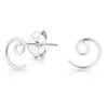 DTPsilver® Small Sterling Silver Spiral Stud Earrings Minimalist Size 5x6mm,