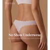 SHARICCA Womens Seamless Thongs No Show Underwear Soft Ribbed Invisible