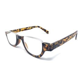 The Noble Semi-Rimless Half Reader Half Moon Reading Glasses, + 2.25 Yellow Tortoise