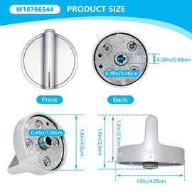 Upgrade W10766544 Gas Stove knobs Replacement for Whirlpool WFG540H0ES0 Range Oven, Replaces W10430807 W10676228 4248219 AP5958476 PS10067059 EAP10067059 - by Gxcdizx