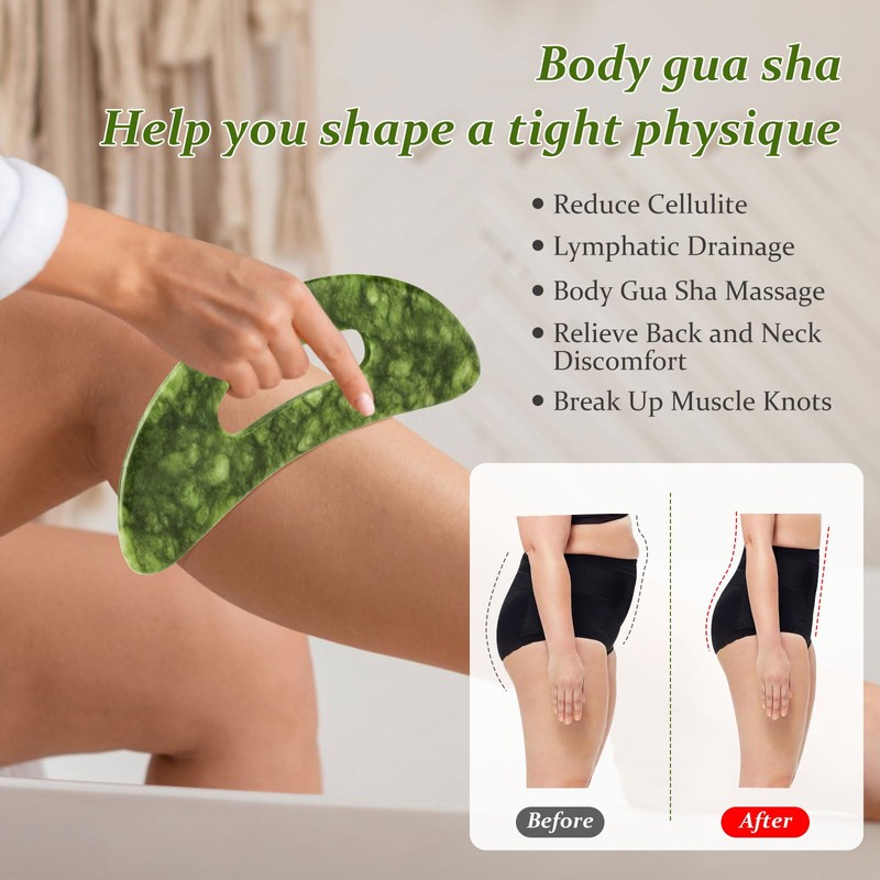 ideayard Large Jade Stone Gua Sha Massage Tool, Scraping Tool