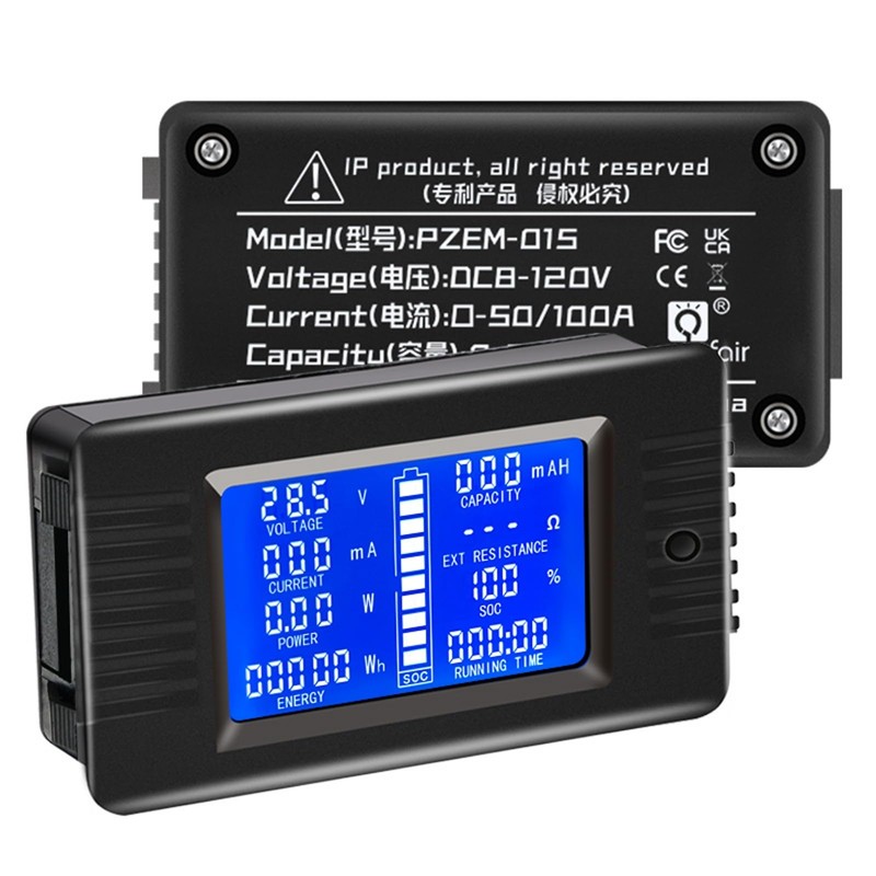 DC 8-120V 0-100A Battery Monitor Digital Current Voltage Power Energy